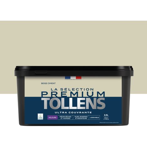 Tollens - Peinture intérieure couleurs - La Sélection Premium Velours - Ultra Couvrante - Beige Ciment 2,5 L - 30m²