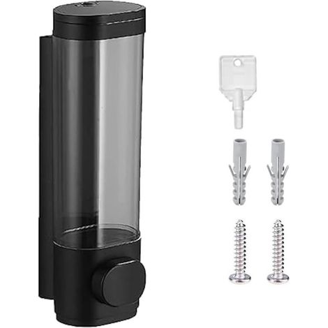 Distributeur de savon mural, flacon à pompe pour désinfectant pour les mains, flacon de recharge pour gel douche, shampooing et après-shampoing (1 chambre) (1/5)