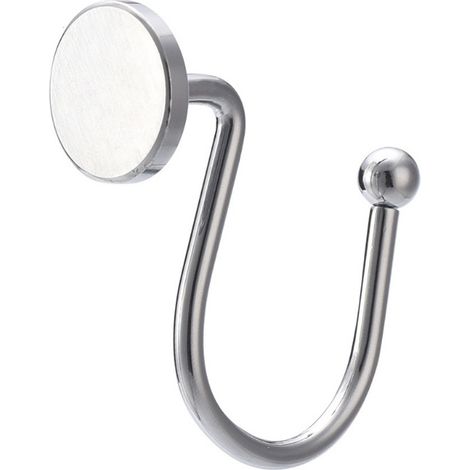 BEBUSINGOTO Set de 12 anneaux de rideau de douche: boutons ronds en argent antirouille pour la salle de bain,pour Rideaux et Tringles à Rideaux (1/4)