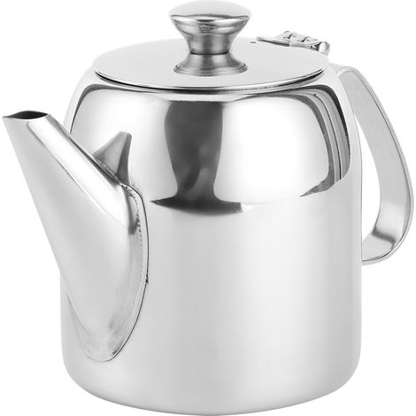 Cafetière/théière en acier inoxydable, bouilloire à bec court, pour eau froide, idéale pour hôtels et restaurants, 500 ml (environ). (1/5)