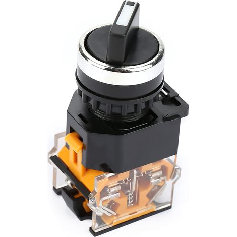 Round Rotary Switch LA38-11X2 2 Position NC + NO Rotary Switch Self-Locking 22mm Mounting Hole for Control in Contactor Relay (1/5)