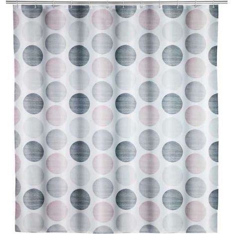 Rideau de douche en polyester recyclé à motifs pois (1/5)