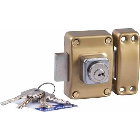 Verrou médial 2 entrées Cylindre 45 mm ø 26 mm Doré (1/2)