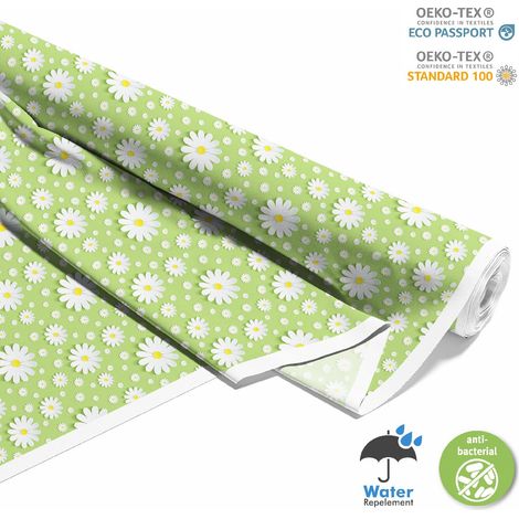 TESSUTI DECORATIVI PER ESTERNI OXFORD - Motivo margherita su verde I DX413 (1/5)