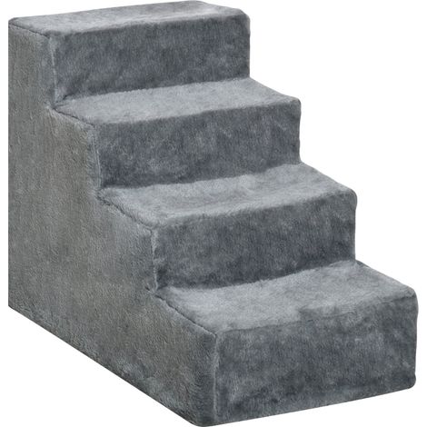 Scala per cani e gatti a 4 gradini 60 x 35 x 44 cm grigio chiaro HOMVRA (1/5)
