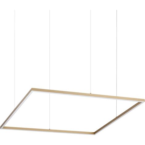 Ideal Lux ORACLE SLIM Suspension carrée 90 cm, non dimmable, 3000 K, LED intégrée, laiton, 5200 lm (1/2)