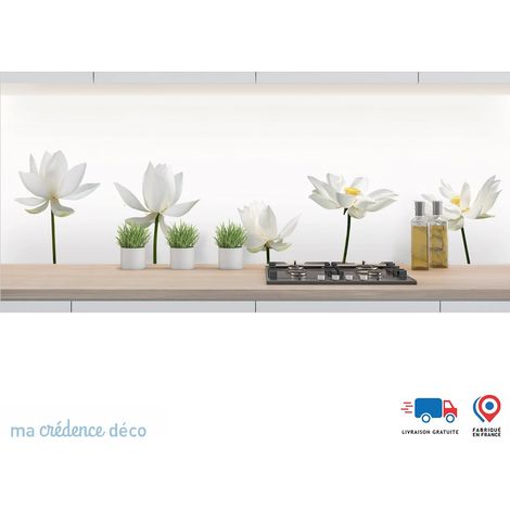 Crédence : Orchidées blanche 2 - Alu composite - 60 - 120 (1/3)