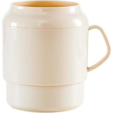 Égouttoir à couverts à double couche, organiseur pratique en plastique, support de rangement amovible pour cuillère, fourchette (beige) (1/5)