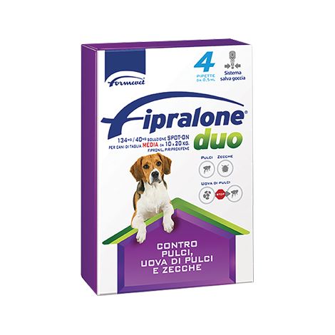 ANTIPARASSITARIO FIPRALONE DUO CANE FORMEVET - KG 10/20 CF=PIPETTE 4- 1 confezioni