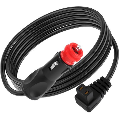 Cooler Cable for Car Refrigerator, 2 m Cigarette Lighter Power Cord 12 V/24 V Charging Cable for Camping Gas Family Travel (Black) (1/5)