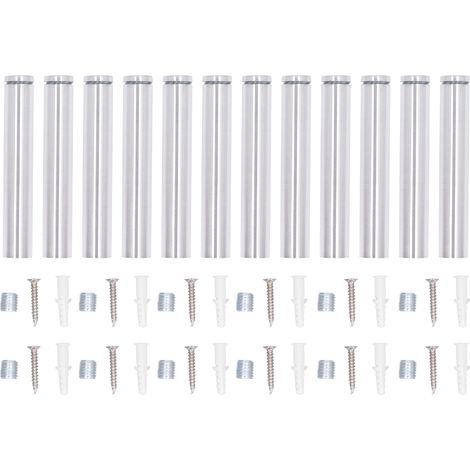12 x 19x150 mm Kit de vis d'écartement en acier inoxydable pour fixation de cadre photo, clous publicitaires (1/5)