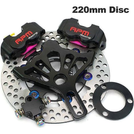 Support adaptateur de pompe à disque de frein à double étrier pour moto/scooter Honda, Yamaha, Kawasaki, Suzuki (kit noir neuf) (1/5)