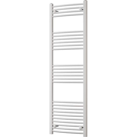 Zennor - White Heated Towel Rail - H1600mm x W500mm - Curved (1/3)