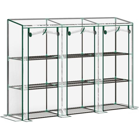 Beyamis Neun-Regal-Gewächshaus 46 x 215 cm – für Kräuter, Setzlinge & Balkon