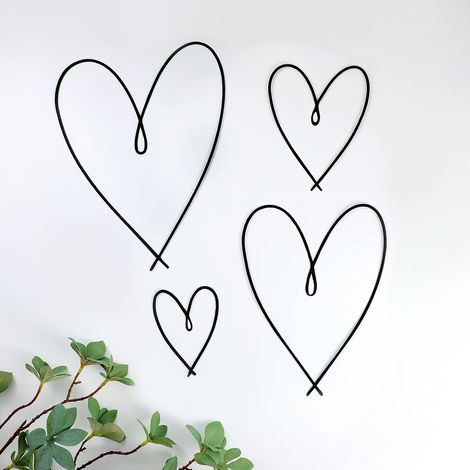 Cœurs Métalliques Muraux Minimalistes - Déco Salon/chambre & Événements mariage Saint-Valentin 4 (1/4)