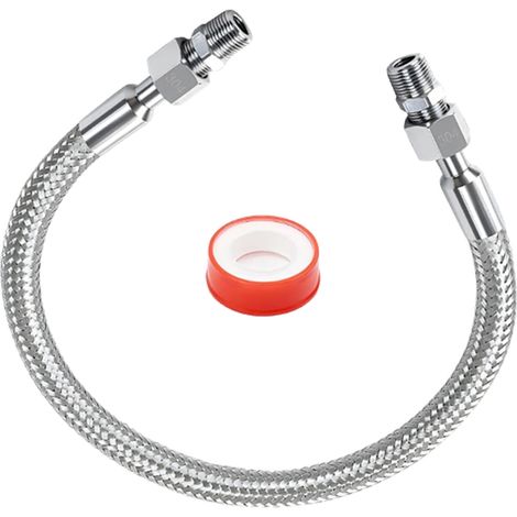Tuyau flexible en acier inoxydable pour installation domestique dans les salles de bains ou les cuisines, adapté aux installations de plomberie résidentielles.-AquaForge (1/5)