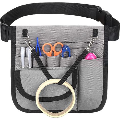Werkzeugtasche- Krankenschwestertasche, eine Klappentasche, mit verstellbarem Gürtel(Grau) (1/5)