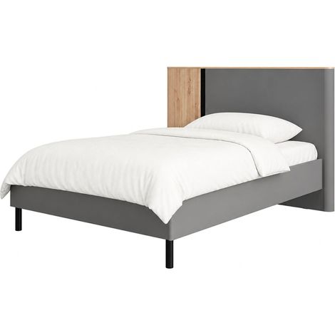Doppelbett Banff, Matratzengröße 180x200 cm, Traglast 200 kg, Doppelbett, Dunkelgrau