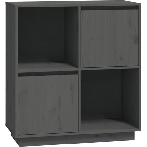 Credenza buffet cassettiera mobile contenitore organizer cucina soggiorno soggiorno 74 x 35 x 80 cm legno massello di pino grigio 020031803
