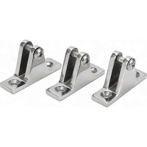 Charnières de pont marines en acier inoxydable 316 résistant au sel, finition polie, pour bateaux, kayaks, canoës et mini-voitures - Robustes, antirouille, lot de 2 (1/5)