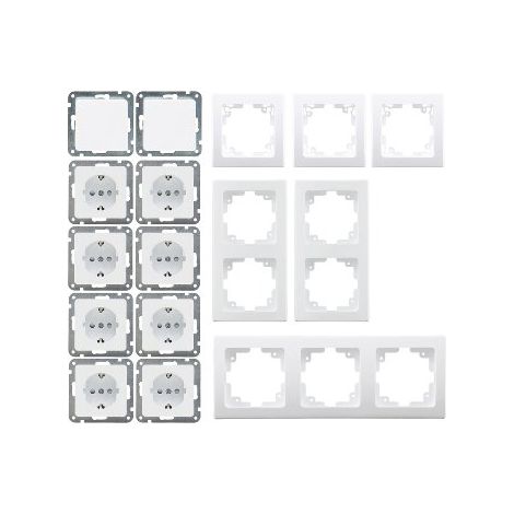 DELPHI Starter-Kit, 16-teilig weiß 8 Steckdose, 2 Schalter (1/4)