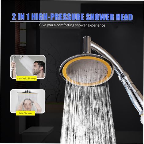 LUCKDANO Shower Head, Handheld Shower Head with Computer G1 2 360° Rotating Adjustable Bathroom Rain Track 6 Inch Head High Pressure Handheld (1/5)
