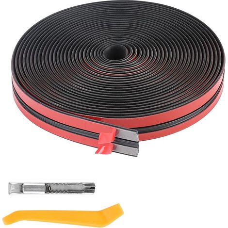 10m Joint de Pare-Brise Adhésif en Caoutchouc, Largeur 19mm, Bande d'Étanchéité Autocollante Universelle en T pour Toit Ouvrant de Voiture, Noir (1/5)