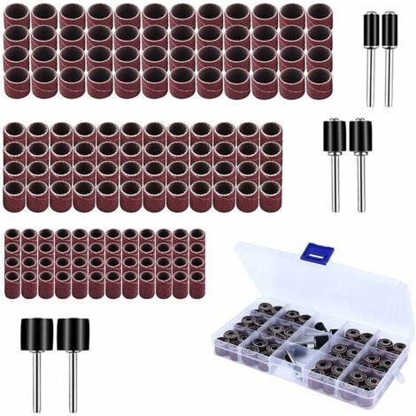 Lot de 150 manchons abrasifs, lot de 144 manchons abrasifs + 6 rouleaux abrasifs pour outil rotatif Dremel (1/5)