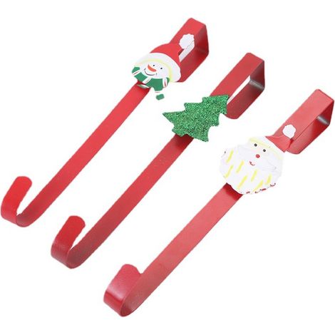 Lot de 3 Crochets de porte, Métal laminé à froid, Décoration Noël, Pour serviettes vêtements sacs, Épaisseur porte 42 mm (1/5)