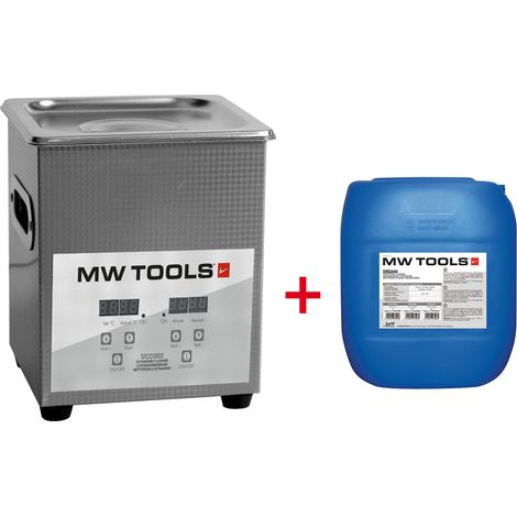 Pack nettoyeur à ultrasons 2L professionnel + 5L de nettoyant Ecoplus MW Tools UCC002PACK
