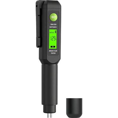 Testeur de Liquide de Frein LCD – Détection d'humidité pour liquides de Frein DOT3, DOT4, DOT5.1, Grand écran à 3 Chiffres, Compact et léger avec Manuel multilingue et (1/5)