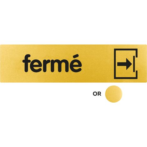 Plaque de porte Fermé - Classique or 170x45mm - 4490632
