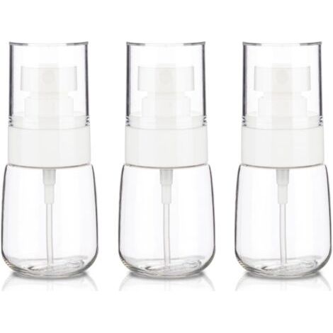 Juego de 3 pequeños frascos pulverizadores de viaje, 30 ml, frascos pulverizadores de viaje vacíos, mini frascos pulverizadores de plástico de niebla fina.
