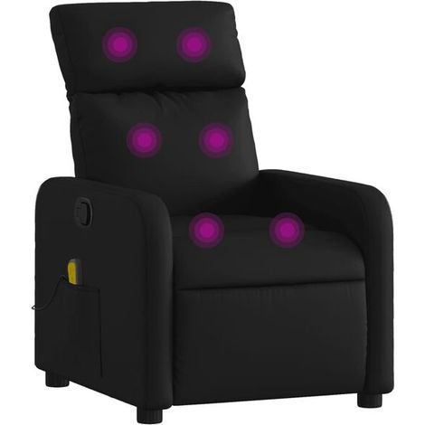 Chaise de massage ergonomique en cuir synthétique noir – Fonction chauffage, roulement 3D, intensité réglable, design moderne pour salon ou bureau (1/5)