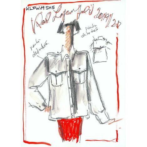 Papier peint panoramique chambre ado Karl Tapisserie panoramique fashion avec croquis vêtement Papier peint panoramique mode idéal couloir