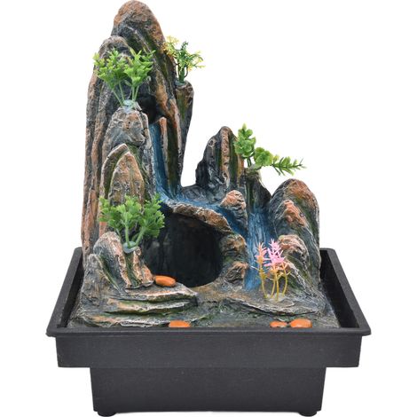 Fontaine de table Rockery Stream avec pompe à atomiseur pour la décoration de la maison, du bureau, de la chambre ou du bureau. Prise US 110 V. (1/5)