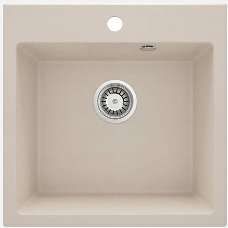 Lavello cucina in granito con 1 vasca 50x50 cm beige - Kalo