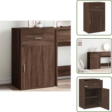 Beistellschrank Braun Eichen-Optik 56,5x39x90 cm Holzwerkstoff - Kommodeschrank - Holzmöbel - Wohnzimmermöbel - Aufbewahrungsraum - Eichendekor