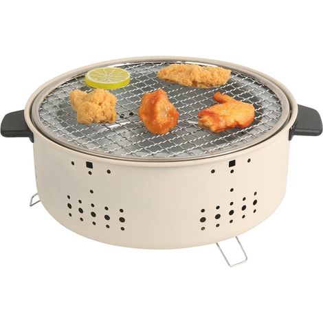 Barbecue portable - Barbecue Ă charbon de bois - Grille de cuisson ronde (1/5)