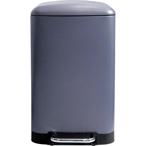 Perel Poubelle à pédale métallique avec seau amovible, base solide antidérapante et pédale renforcée, idéale pour la maison et le bureau, capacité de 30 litres, rectangulaire 61,5 x 32,5 x 34,5 cm,