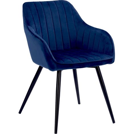 Samtstuhl BERTILLE blau