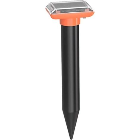 Répulsif solaire à ultrasons contre les taupes, vainqueur du test, lot de 4, étanche IP66, pour dissuader les campagnols et les écureuils terrestres dans la pelouse, orange (1/4)