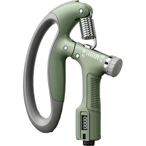 Appareil d'entraînement des mains réglable avec résistance, poignée ergonomique antidérapante, appareil vert pour renforcer les mains. (1/5)
