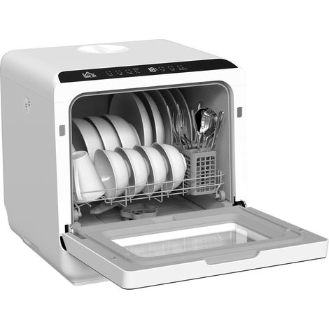 Lave-vaisselle de table 6 litres 5 programmes affichage LED séchage blanc