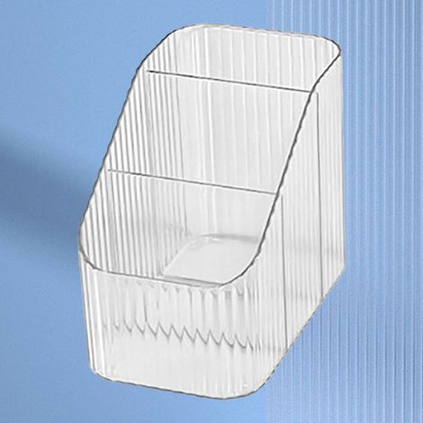 Schreibtisch-Organizer mit 3 transparenten PP-Fächern für Stifte, Make-up-Pinsel und Kosmetikartikel – Maße: 14,8 x 12 x 8,8 cm – Minimalistisches und umweltfreundliches Design (1/3)