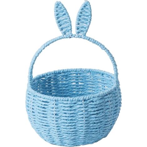 Panier de Pâques avec lapin, paniers de Pâques pour enfants, paniers de Pâques en osier avec anse en forme d'oreilles de lapin, panier tressé pour dem (1/5)