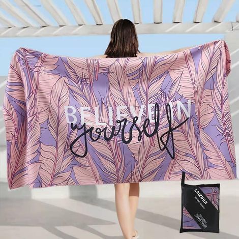 Serviette de Plage en Microfibre Anti Sable, Couverture de Plage légère, Anti-Sable et à séchage Rapide - Grande Couverture de Pique,160x80cm (1/5)