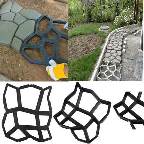 43x43x4 cm Carrelage Moule à pavage irrégulière Allée Patio béton chemin de marche Maker Jardin (1/4)
