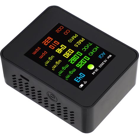 Moniteur de qualité de l'air multifonctionnel avec écran LCD numérique et détecteur de CO2 de bureau (1/5)