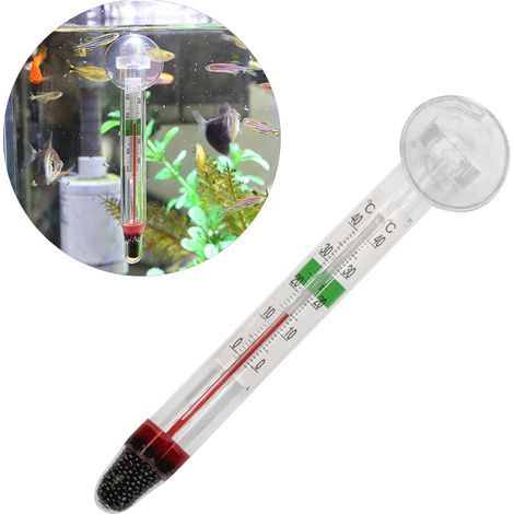 Thermomètre immergé en verre pour aquarium, mesure de température d’eau avec ventouse, précis et facile à lire. (1/5)